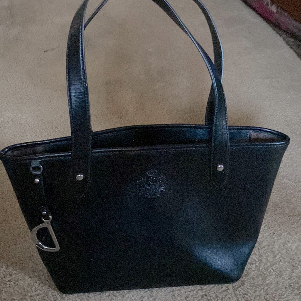 Ralph Lauren black leather tote